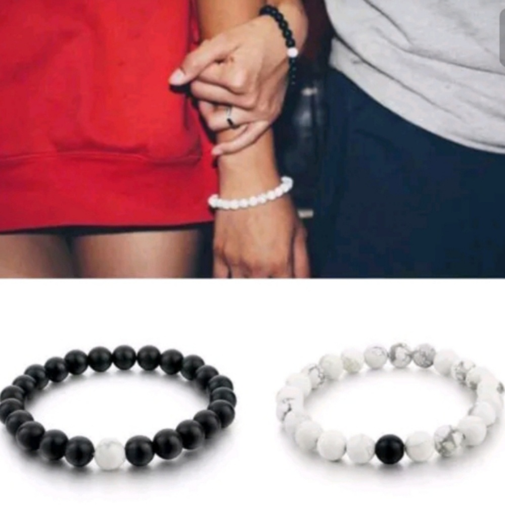 YinYang HOWLITE BEADED couples bracelets